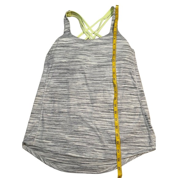 Lululemon Slay The Studio 2-In-1 Tank Women's Size 4 Gray Lime Green‎ Strappy - Picture 3 of 12